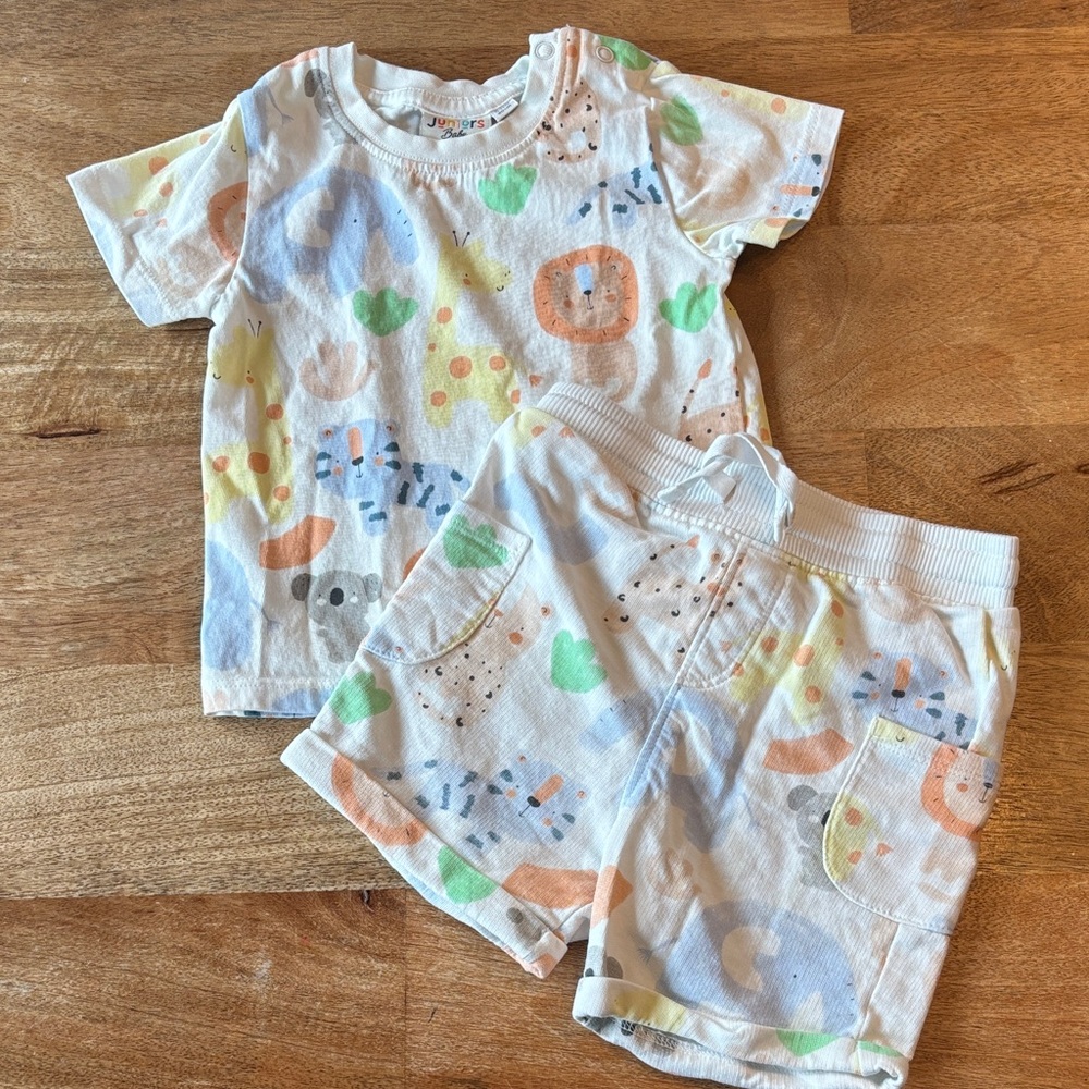 Colorful Animal Print Kids Matching Set